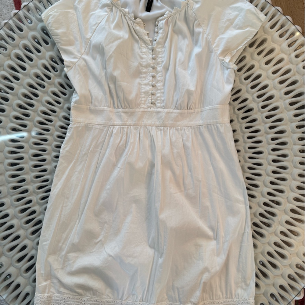 BCBGMaxAzria White Cap Sleeve Cotton Mini Dress